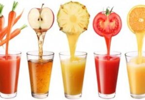 Fruit and vegetable juices for the diet